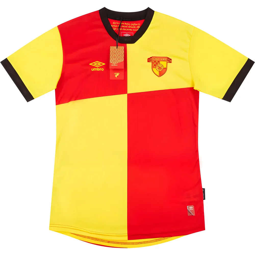 '21-'22 Goztepe Home Shirt Polyester Made By: Umbro Men's Red Extra Large
