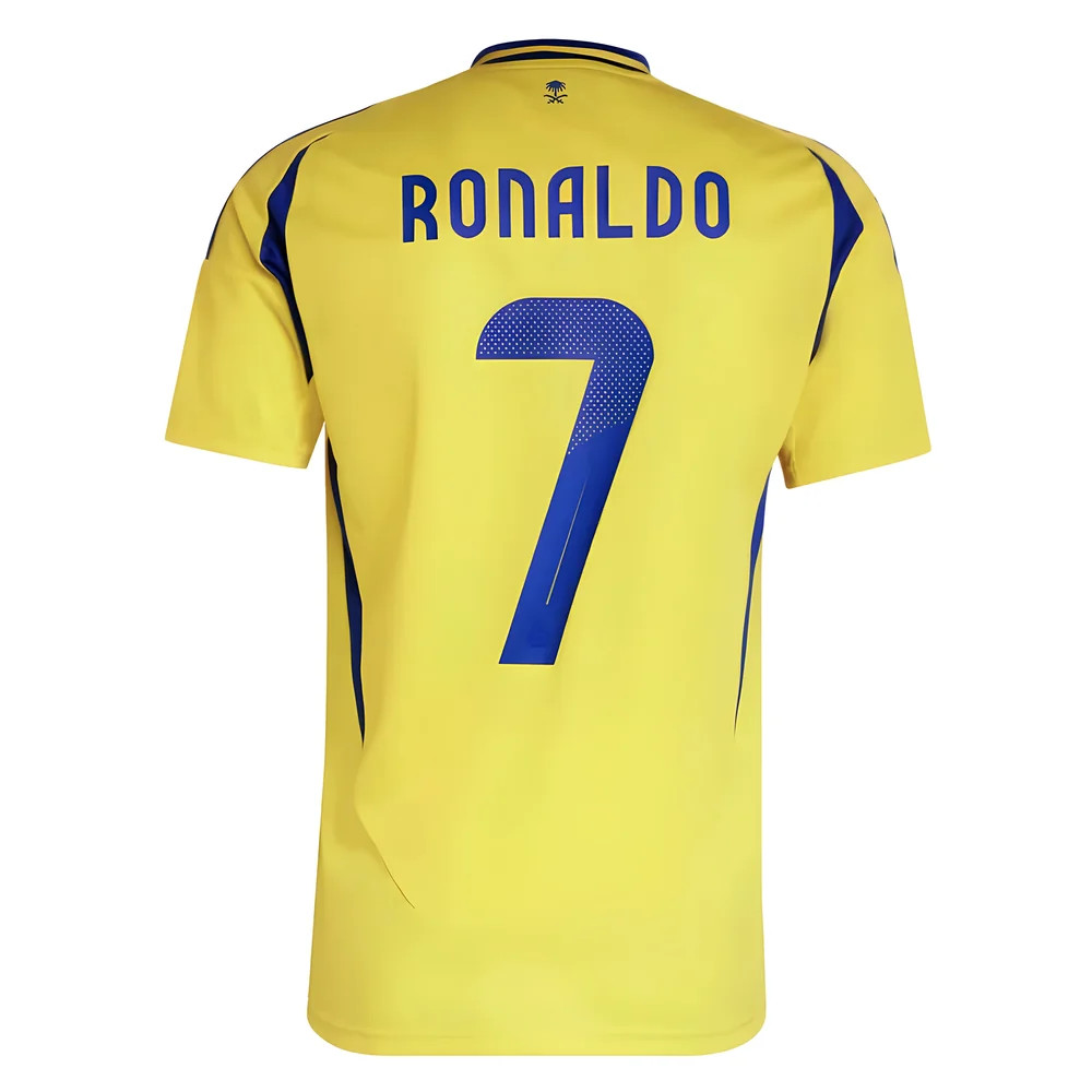 '24-'25 Al Nassr Cristiano Ronaldo Home Shirt Polyester Al Nasr Made By: Adidas Men's Yellow Large