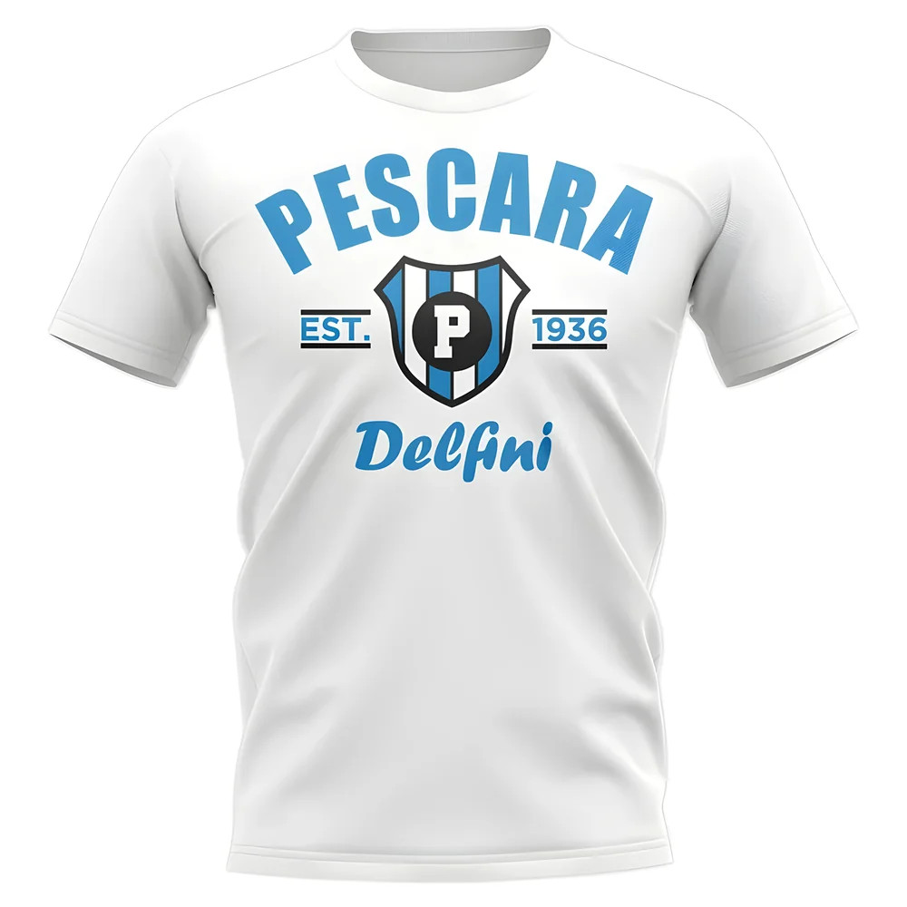 Pescara Established Football T-Shirt (White) Polyester Uksoccershop Men's White Large