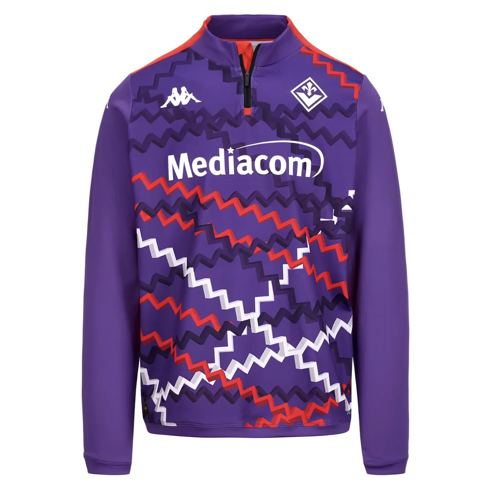 '24-'25 Fiorentina Training Sweat 1/4 Zip (Purple) Polyester Made By: Kappa Men's Purple Small