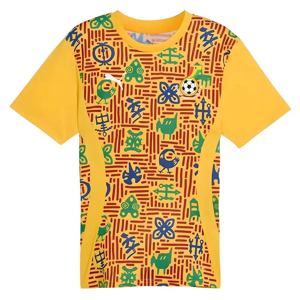 '24-'25 Ghana Pre-Match Ss Jersey (Yellow) Polyester Made By: Puma Men's Yellow Xxl