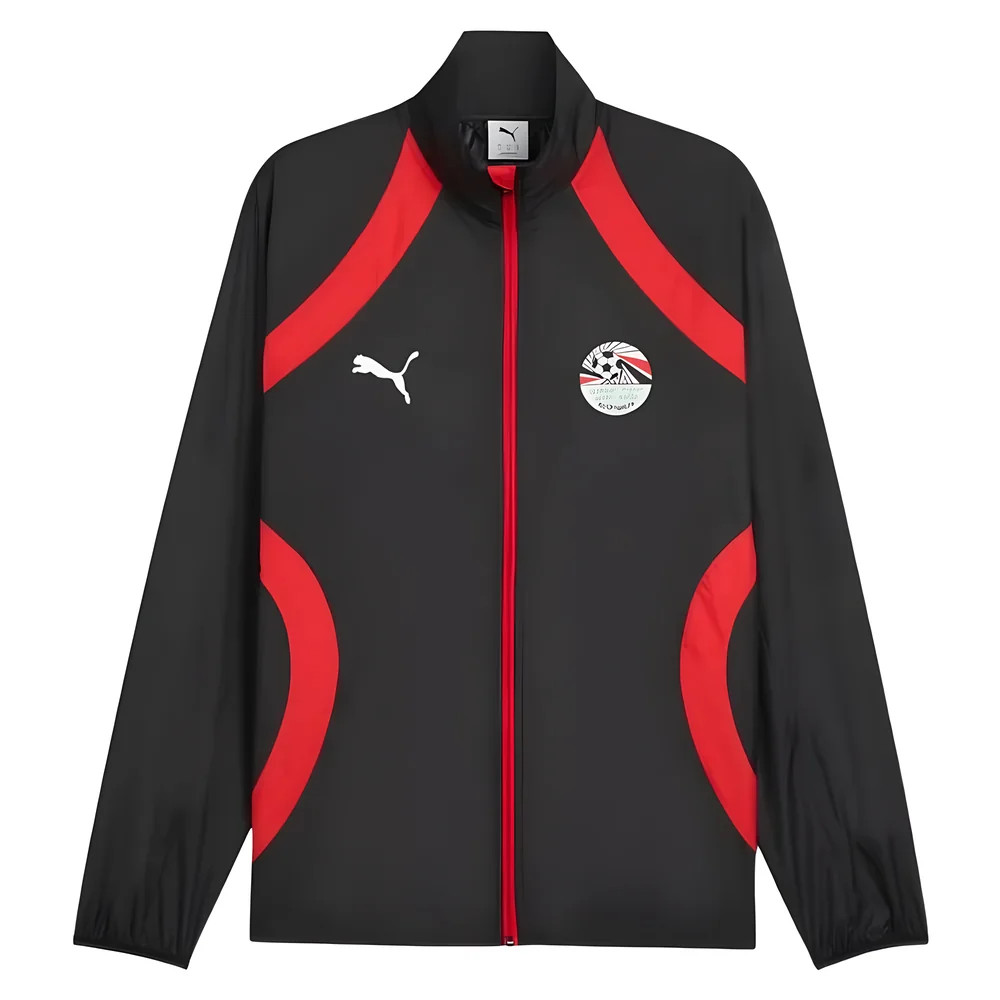 '24-'25 Egypt Prematch Woven Jacket (Black) Polyester Made By: Puma Men's Black Extra Large