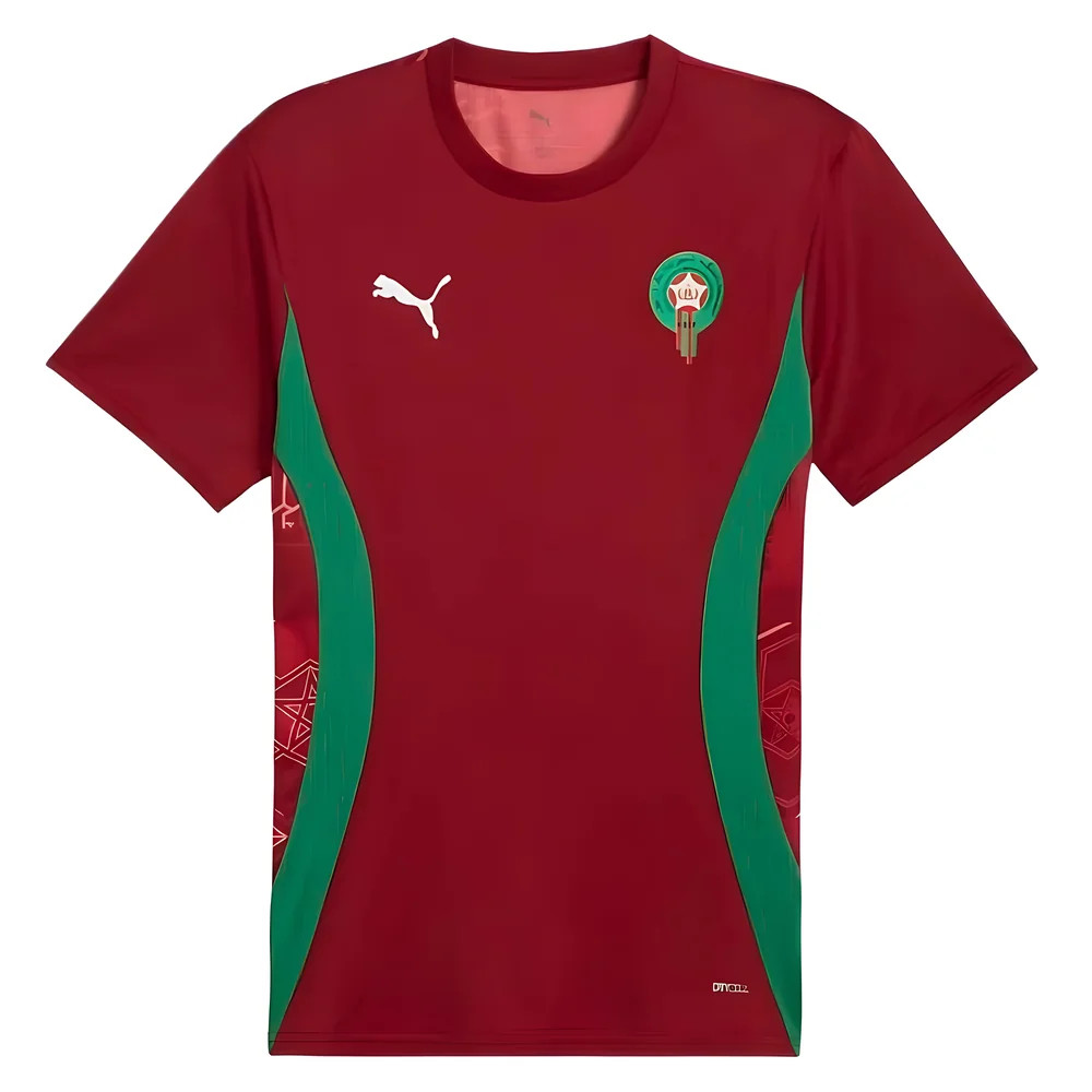 '24-'25 Morocco Prematch Ss Jersey (Red) Polyester Made By: Puma Men's Red 3XL