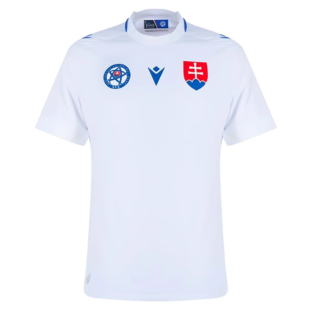 '24-'25 Slovakia Away Shirt Polyester Made By: Macron Men's White Medium