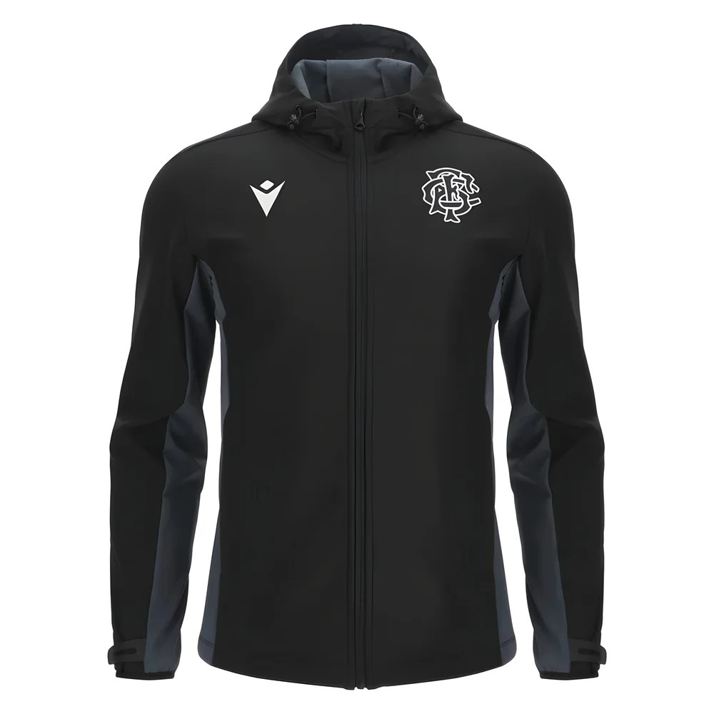 2025 Barbarians Rugby Softshell Jacket (Black) Polyester Made By: Macron Men's Black Medium