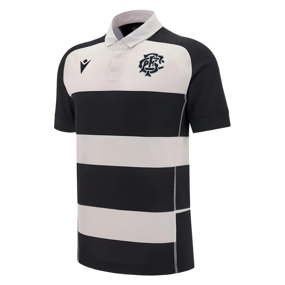 2025 Barbarians Home Poly Replica Rugby Shirt Polyester Made By: Macron Men's Black Small