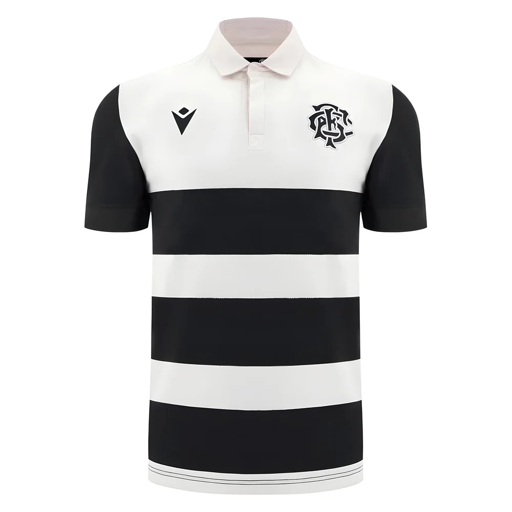 2025 Barbarians Rugby Home Cotton Shirt Made By: Macron Men's White Small