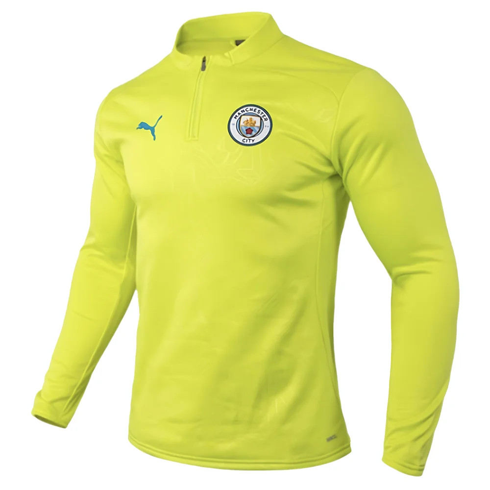 '24-'25 Man City Hybrid Top ( Glow) Polyester Manchester City Made By: Puma Men's Yellow Xxl