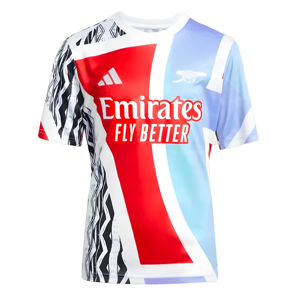 '24-'25 Arsenal Pre-Match Shirt (Scarlet) - Kids Polyester Made By: Adidas Unisex Kids Red Size 9-10