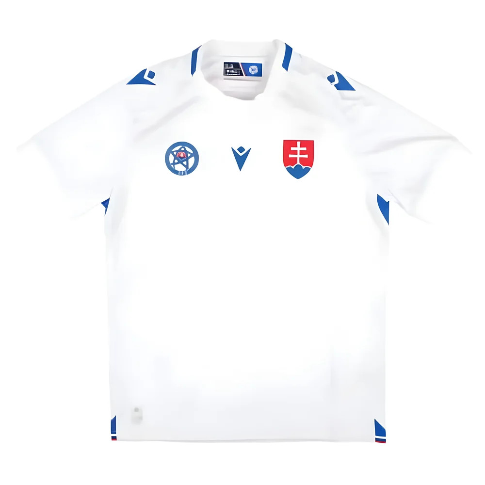 '24-'25 Slovakia Away Shirt (Kids) Polyester Made By: Macron Unisex Kids White Medium