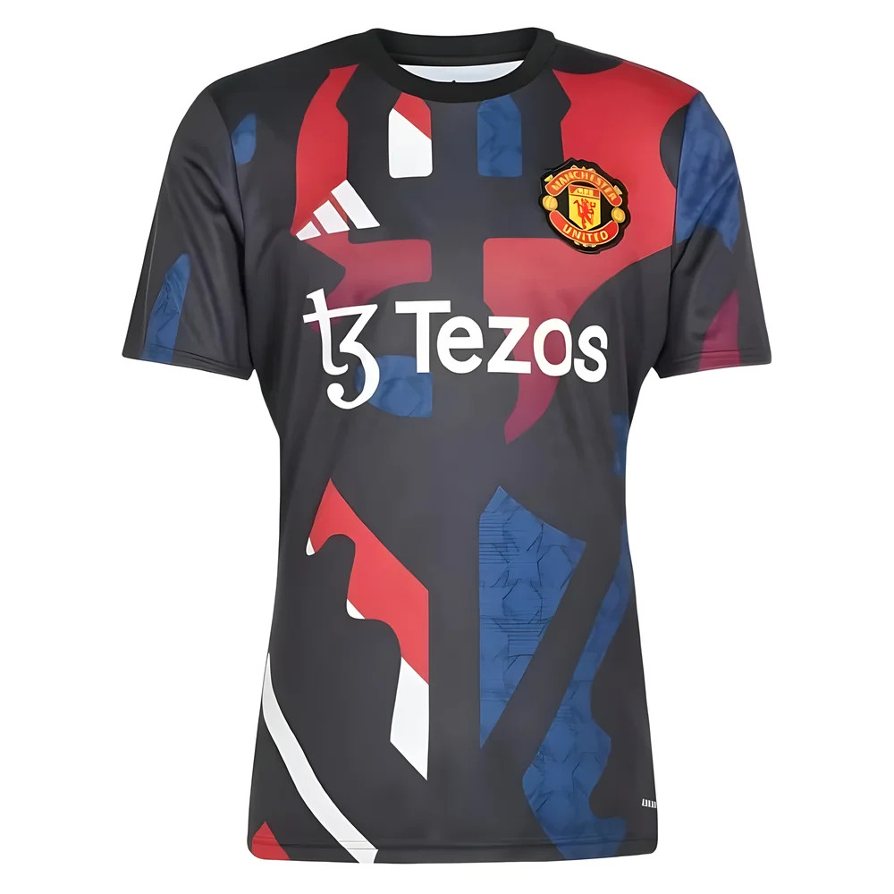 '24-'25 Man Utd Pre-Match Jersey (Black) Polyester Manchester United Made By: Adidas Men's Black Small