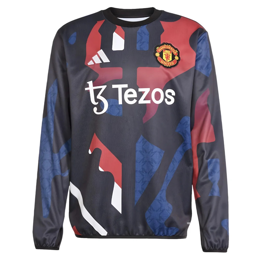 '24-'25 Man Utd Pre-Match Warm Up Top (Black) Polyester Manchester United Made By: Adidas Men's Black Xxl