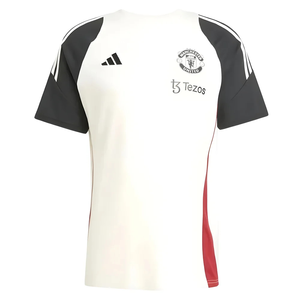 '24-'25 Man Utd Training Tee (Off ) Polyester Manchester United Made By: Adidas Men's White Extra Small