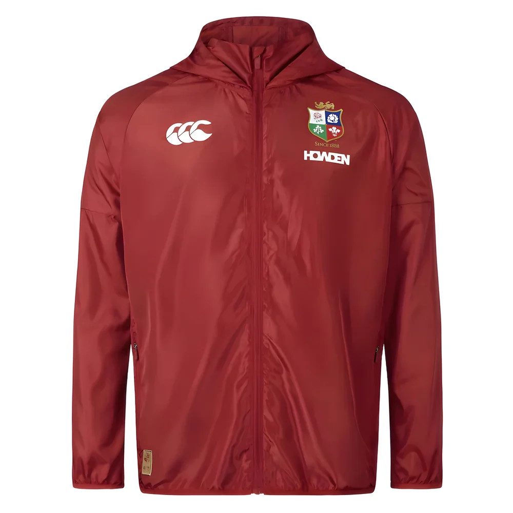 2025 British & Irish Lions Lightweight Rain Jacket (Red) Polyester Made By: Canterbury Men's Red Medium