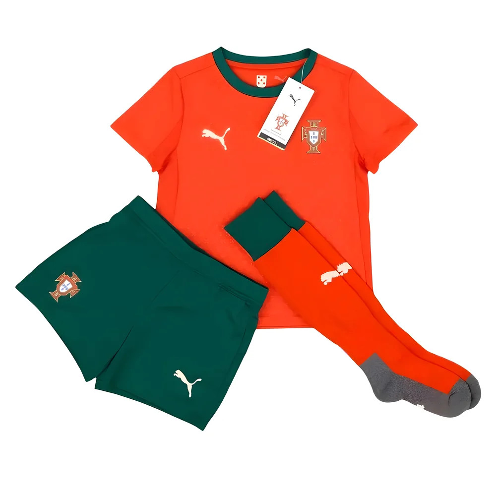 '25-'26 Portugal Home Mini Kit Toddler's Polyester Made By: Puma Unisex Toddler Red 3-4 Toddler