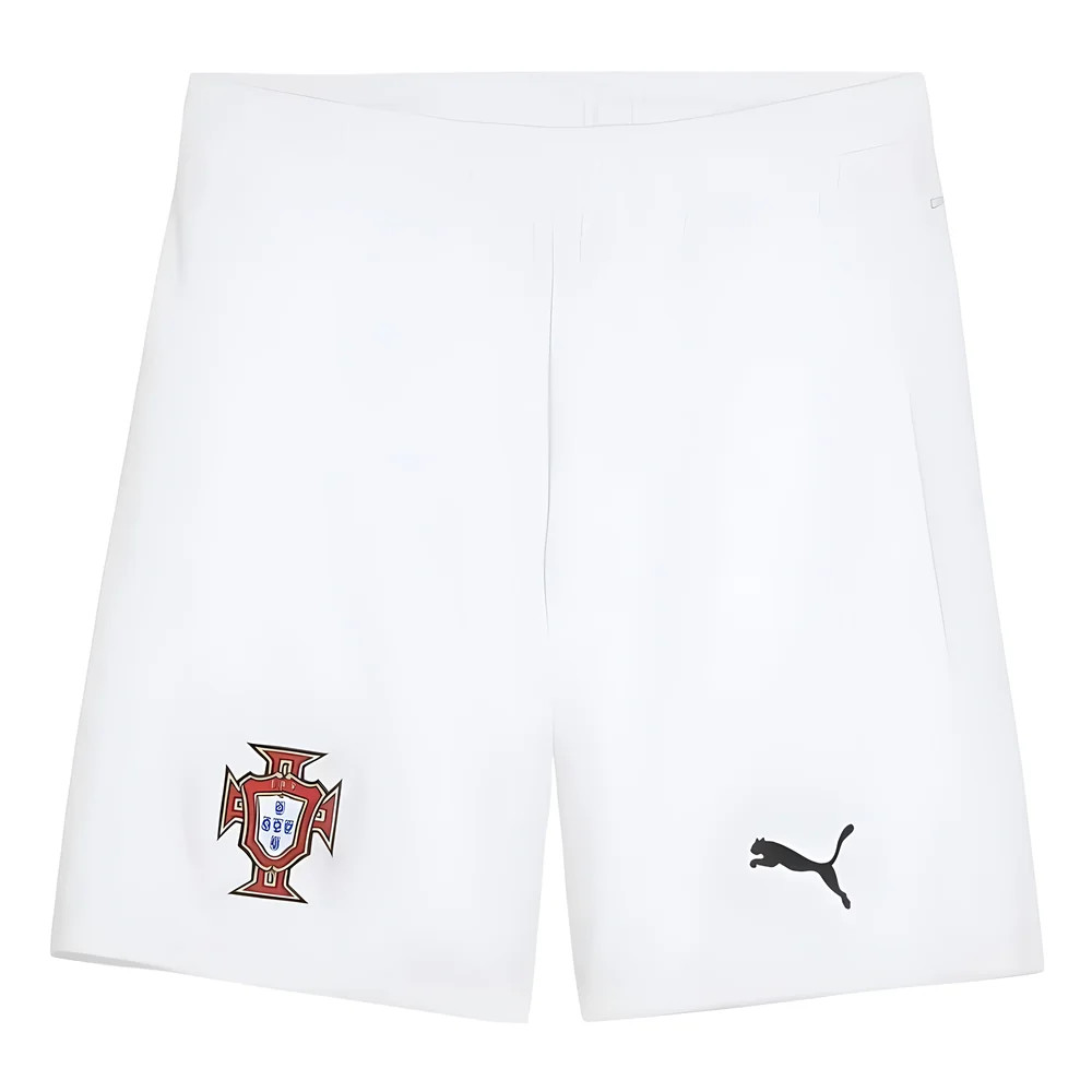 '25-'26 Portugal Away Shorts (White) - Kids 28 Waist Polyester Made By: Puma Unisex Kids White 32 Waist