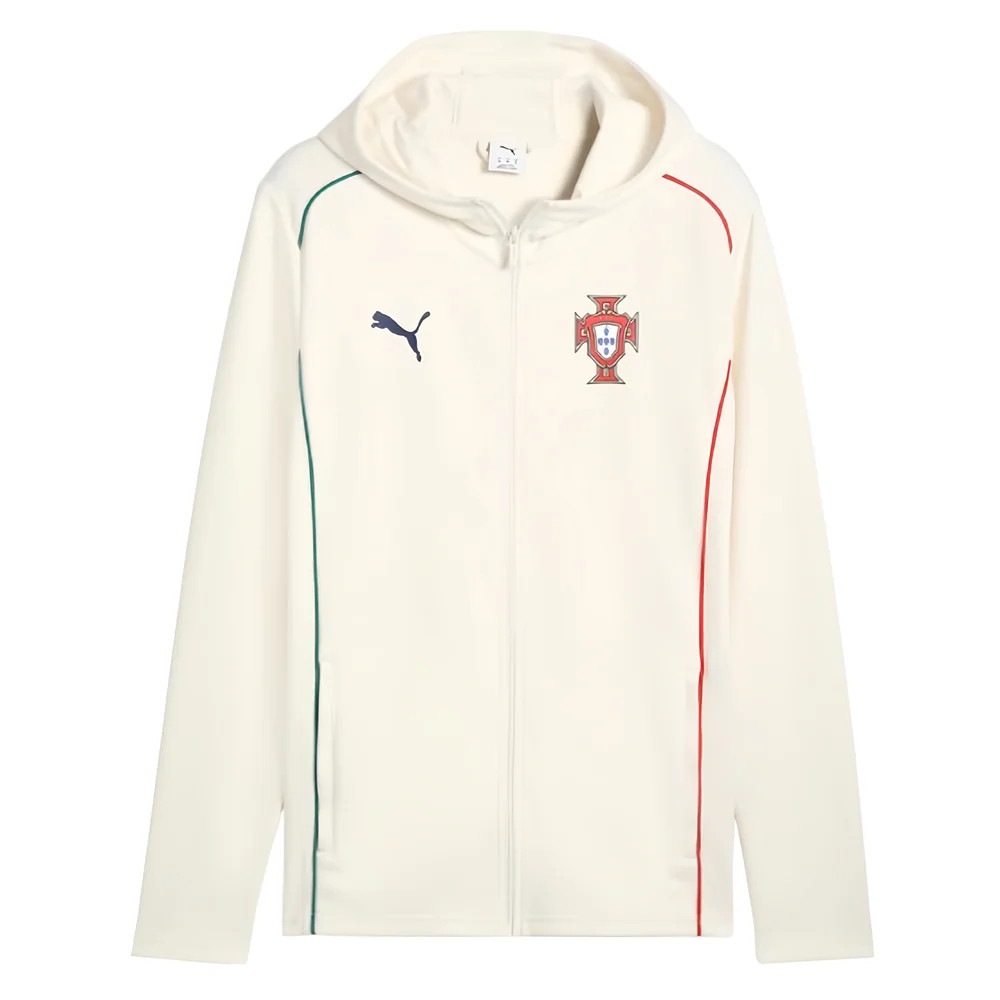 '25-'26 Portugal Casuals Hooded Jacket (Sugared Almond) Polyester Made By: Puma Men's White Medium