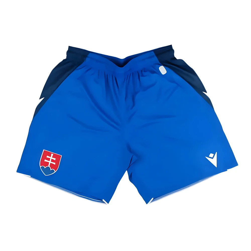 '24-'25 Slovakia Home Shorts (Blue) Polyester Made By: Macron Men's Blue Xxl