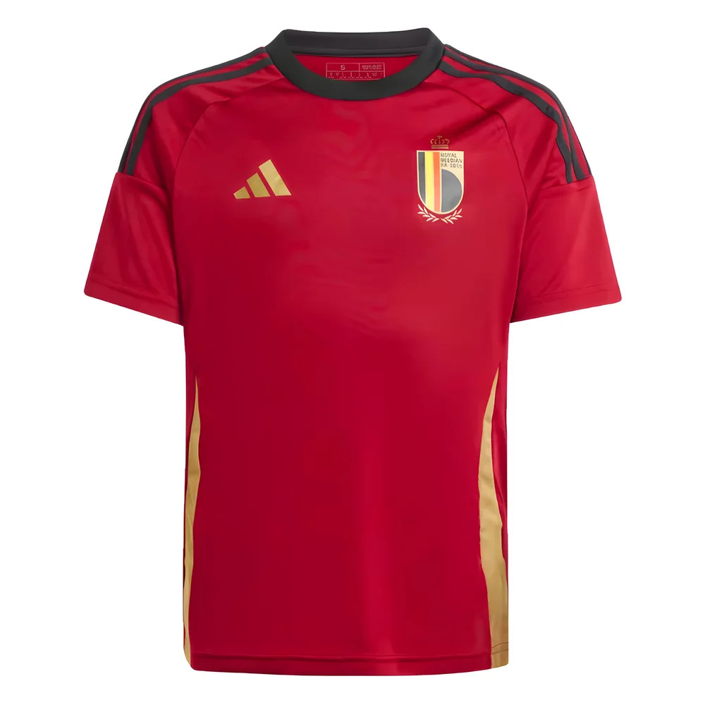 '24-'25 Belgium Home Fan Shirt (Kids) Polyester Made By: Adidas Unisex Kids Red Size 11-12