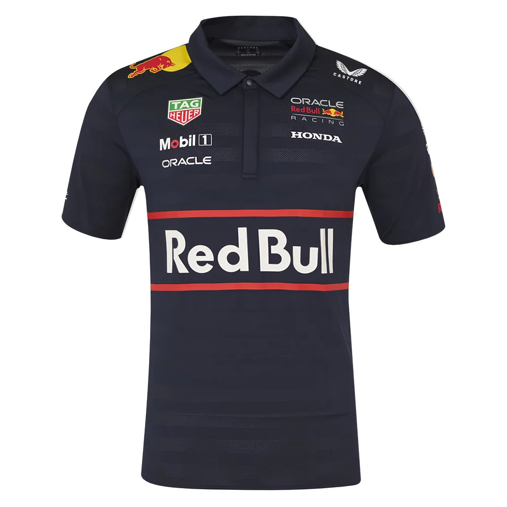 2025 Bull Racing Ss Polo Shirt (Night Sky) Polyester Made By: Castore Men's Red 3XL