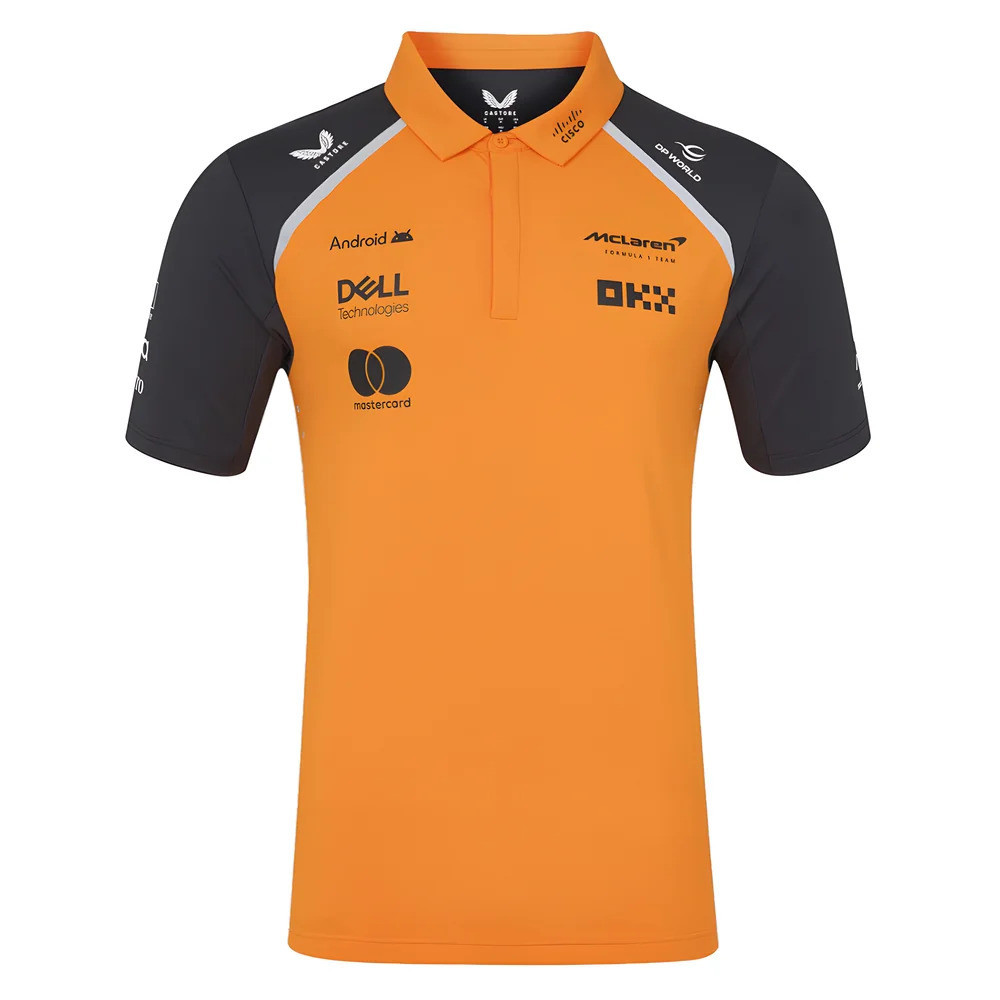 2025 Mclaren F1 Team Polo Shirt (Autumn Glory) Polyester Made By: Castore Men's Orange Xxl