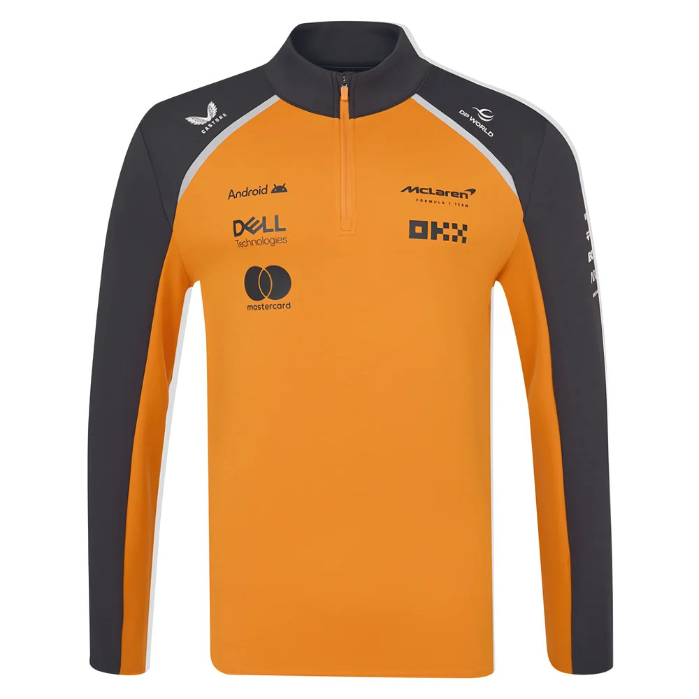 2025 Mclaren F1 Team Quarter Zip Top (Autumn Glory) Polyester Made By: Castore Men's Orange Xxl
