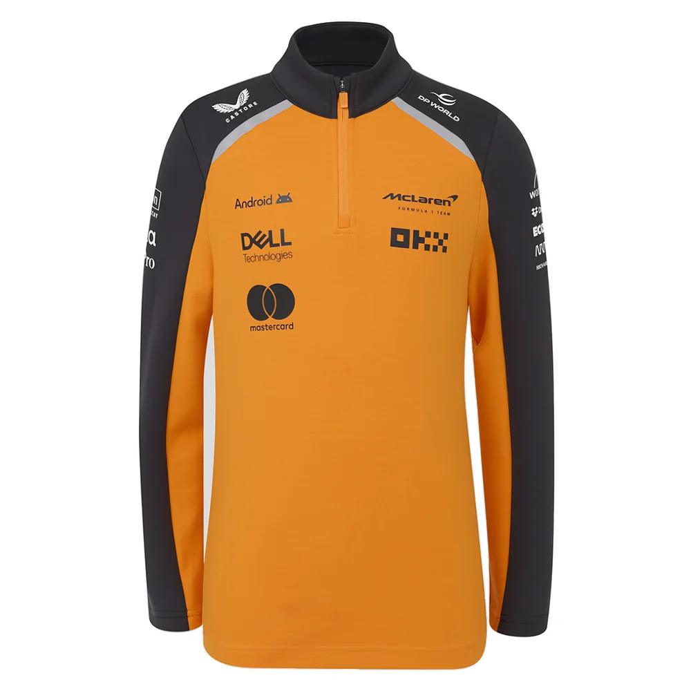 2025 Mclaren F1 Team Quarter Zip (Autumn Glory) - Kids Polyester Made By: Castore Unisex Kids Orange Small