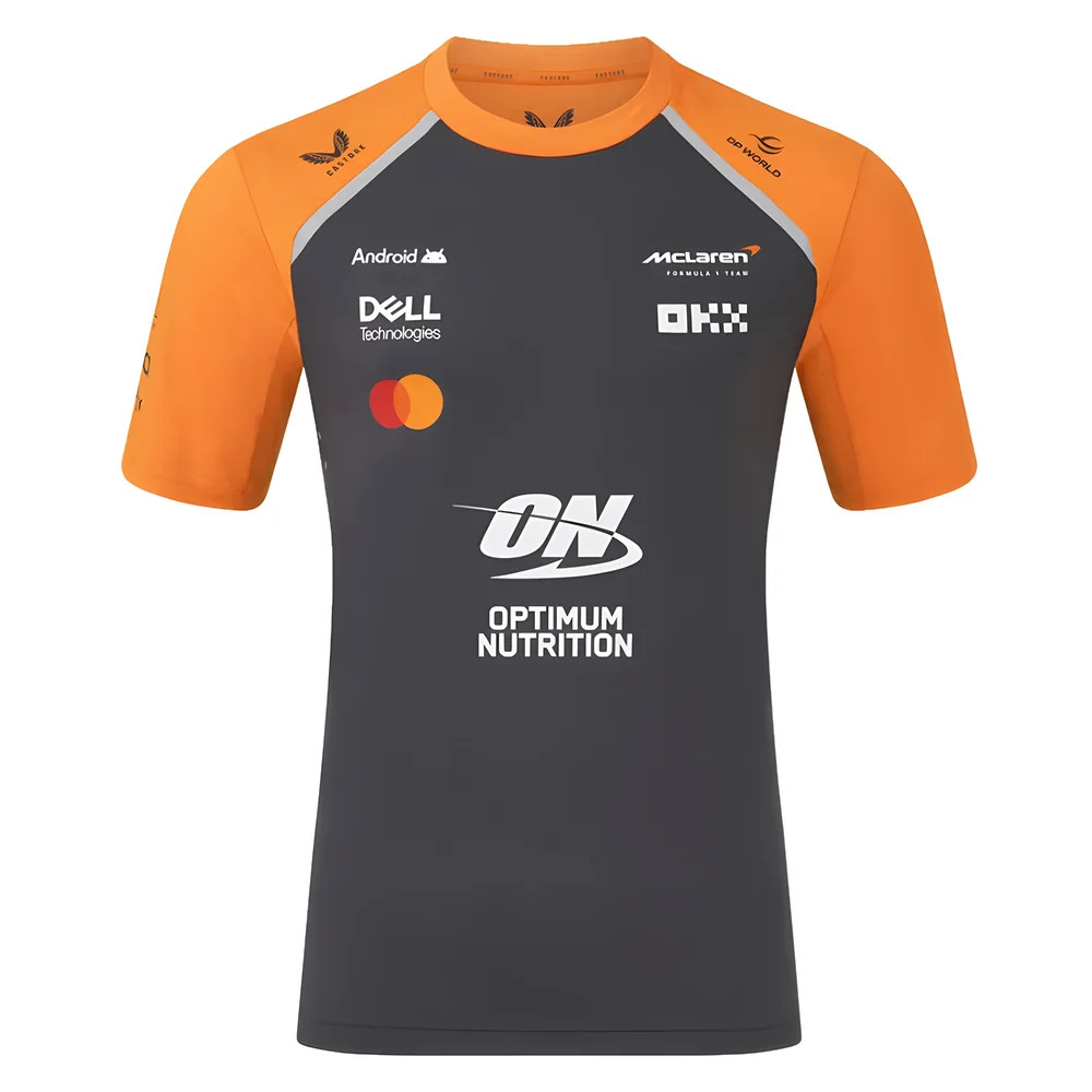 2025 Mclaren F1 Team Set Up T-Shirt (Phantom) Polyester Made By: Castore Men's Grey 3XL
