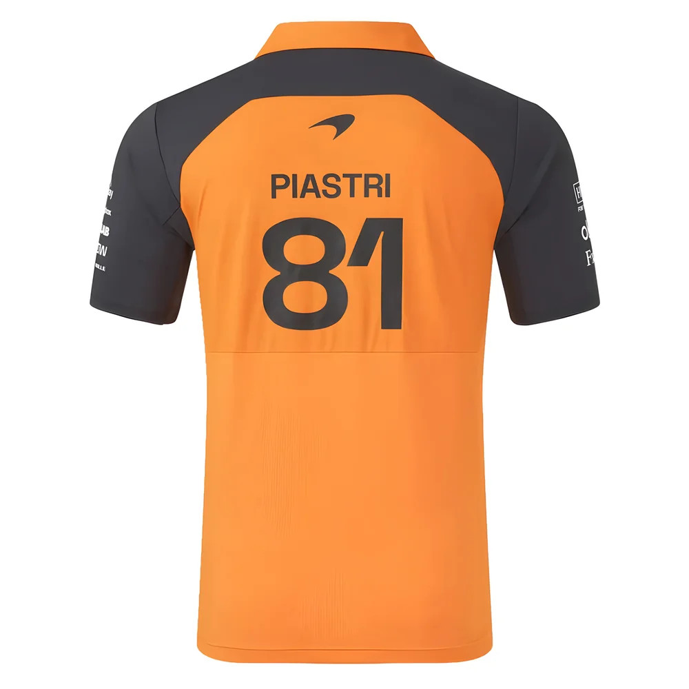 2025 Mclaren F1 Team Polo Shirt Oscar Piastri (Autumn Glory/Phantom) Polyester Made By: Castore Men's Orange 3XL