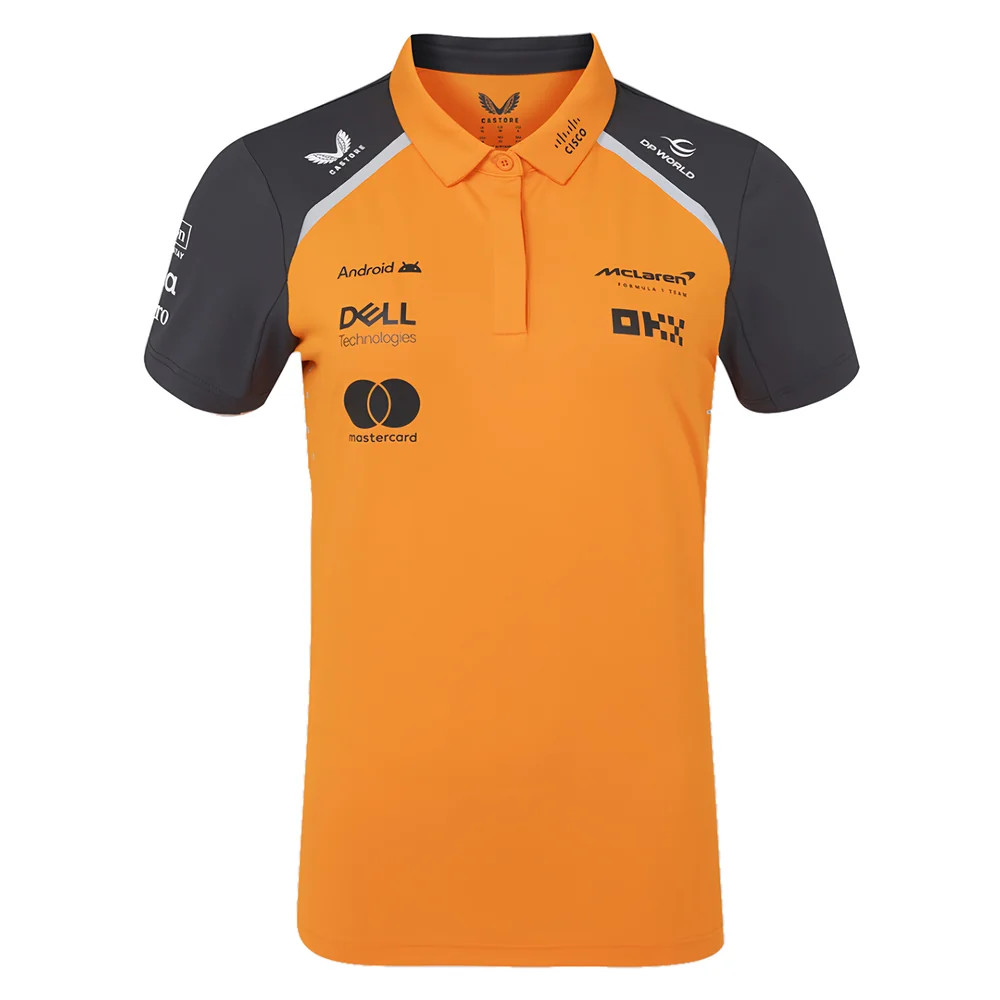2025 Mclaren F1 Team Polo Shirt (Autumn Glory) - Polyester Made By: Castore Women's Orange Medium