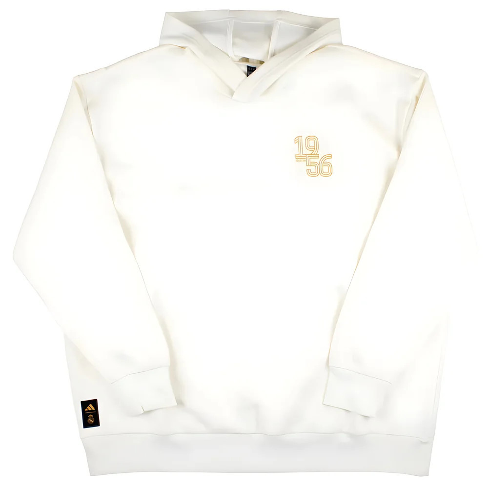 '24-'25 Real Madrid Ucl Hoody (White) Polyester Made By: Adidas Men's White Xxl