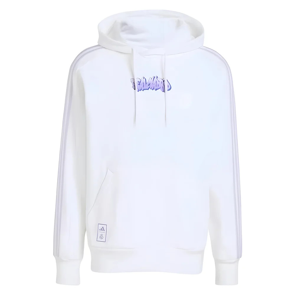 '24-'25 Real Madrid Dna Hoody (White) Polyester Made By: Adidas Men's White 3XL