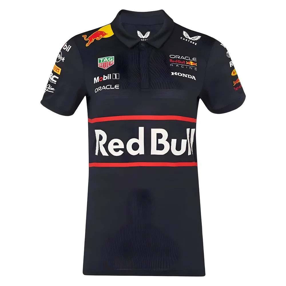 2025 Bull Racing F1 Team Polo Shirt (Night Sky) - Polyester Made By: Castore Women's Red Small