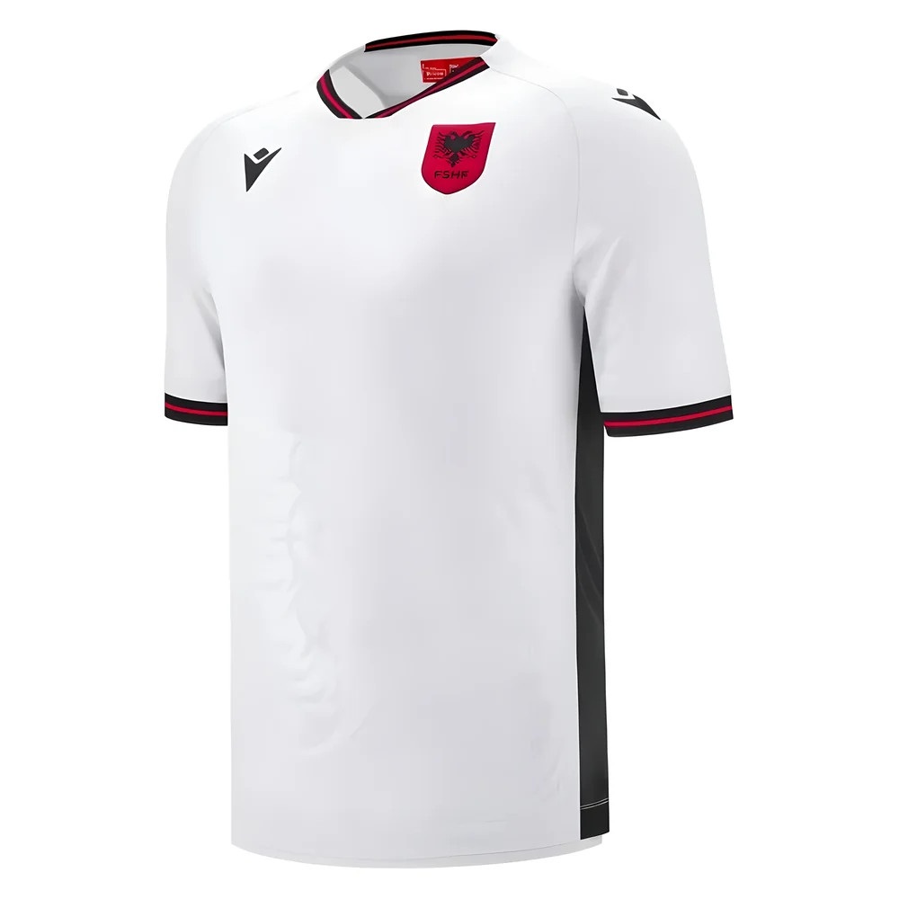 '25-'26 Albania Away Shirt Polyester Made By: Macron Men's White 3XL