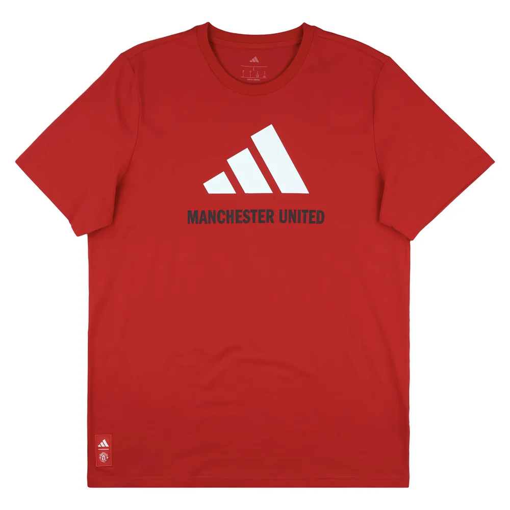 '25-'26 Man Utd Seasonal Graphic Tee (Red) Polyester Manchester United Made By: Adidas Men's Red Small