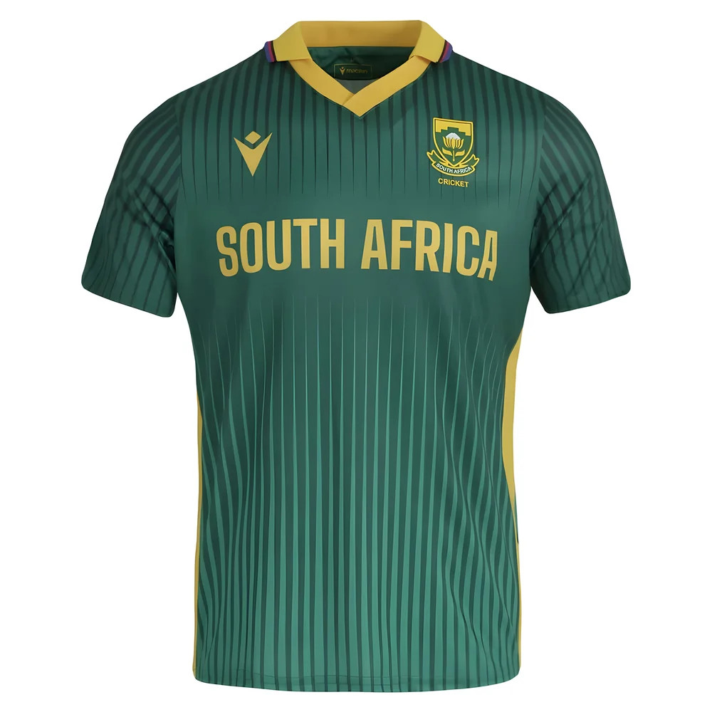 '25-'26 Csa Proteas Match Day Odi Cricket Shirt Polyester South Africa Made By: Macron Men's Green Large