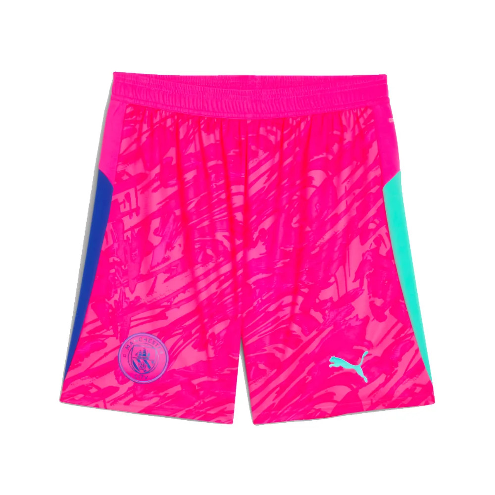 '25-'26 Man City Goalkeeper Home Shorts (Pink) Polyester Manchester City Made By: Puma Men's Pink Large