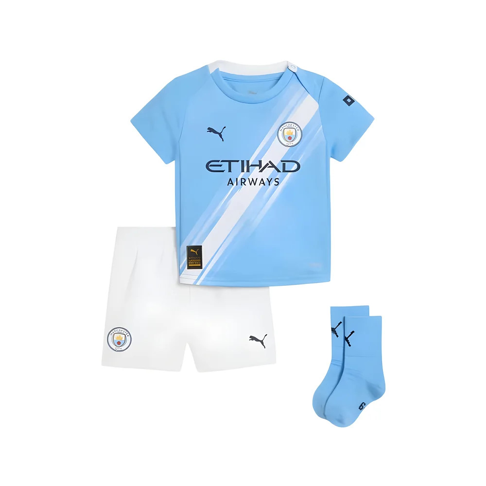 '25-'26 Man City Home Baby Kit Toddler's Polyester Manchester City Made By: Puma Unisex Toddler Sky Blue 4-6 Mo
