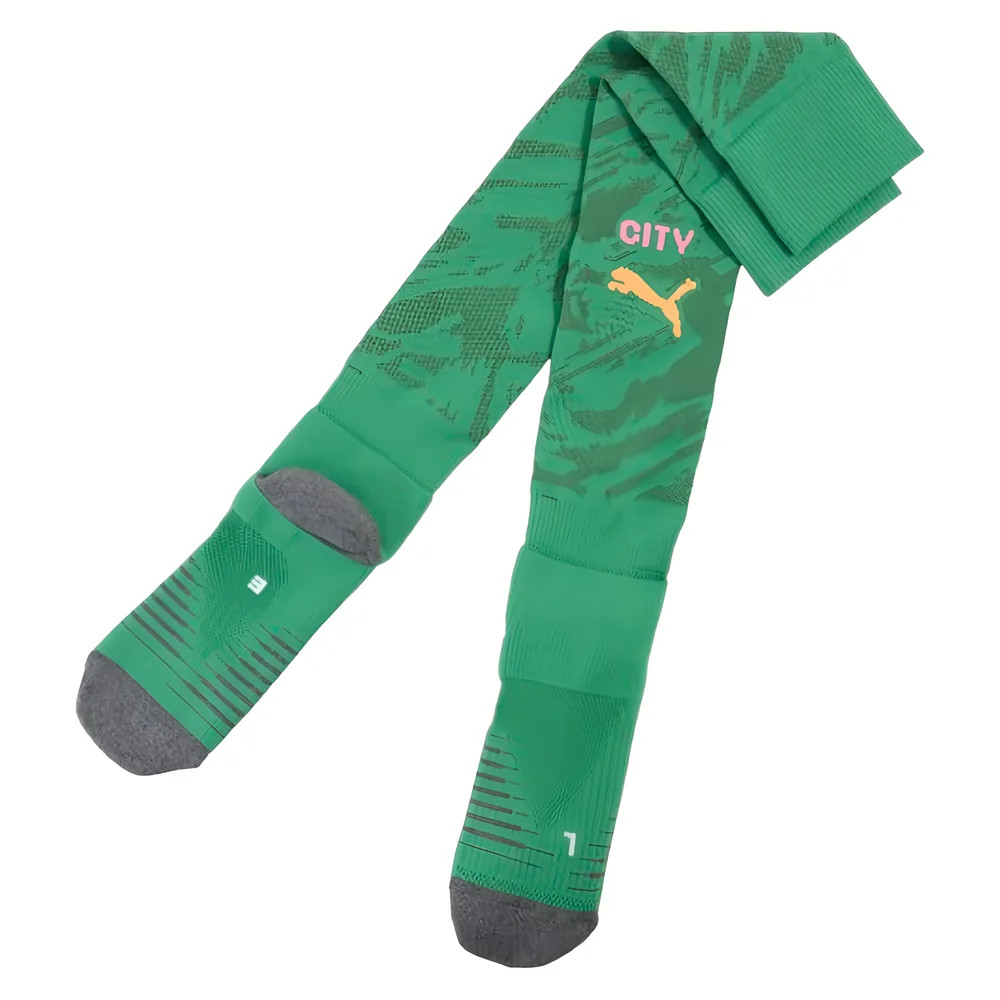 '25-'26 Man City Goalkeeper Away Socks (Green) Adults Polyester Manchester City Made By: Puma Unisex Green Large