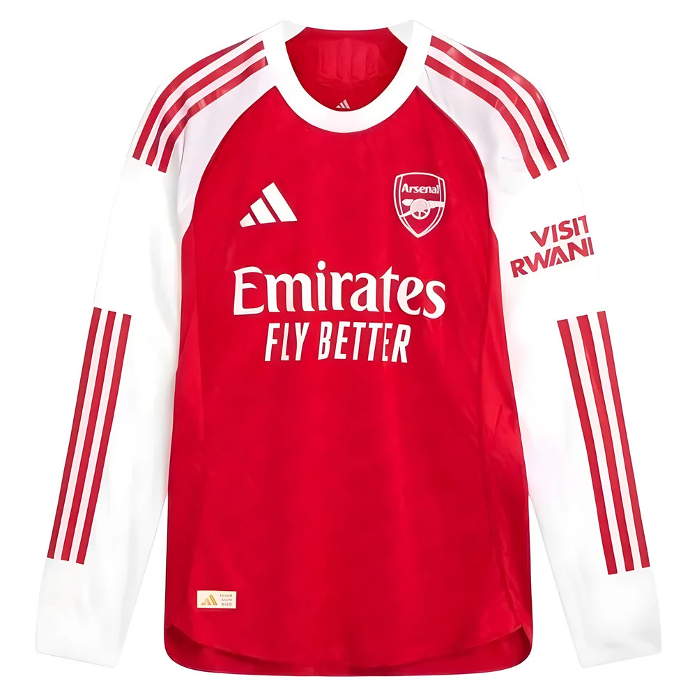 '25-'26 Arsenal Authentic Long Sleeve Home Shirt Polyester Made By: Adidas Men's Red Medium
