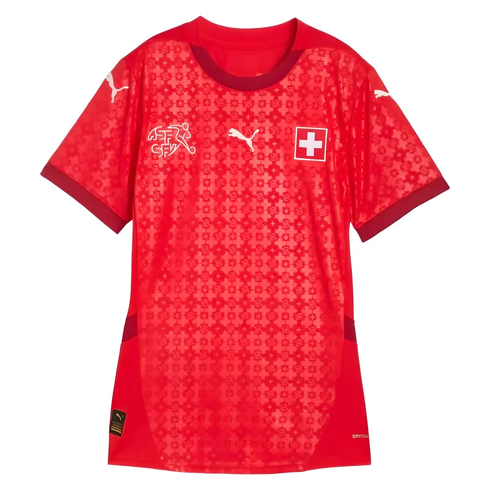2025 Switzerland Eur25 Home Shirt () Polyester Made By: Puma Women's Red Extra Small