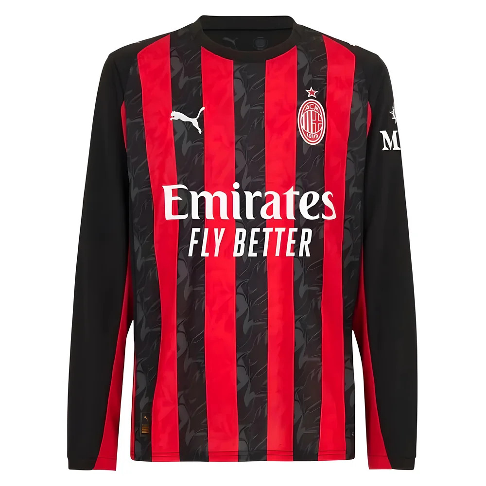 Puma (L) 2025-2026 Ac Milan Long Sleeve Home Shirt - Image 3