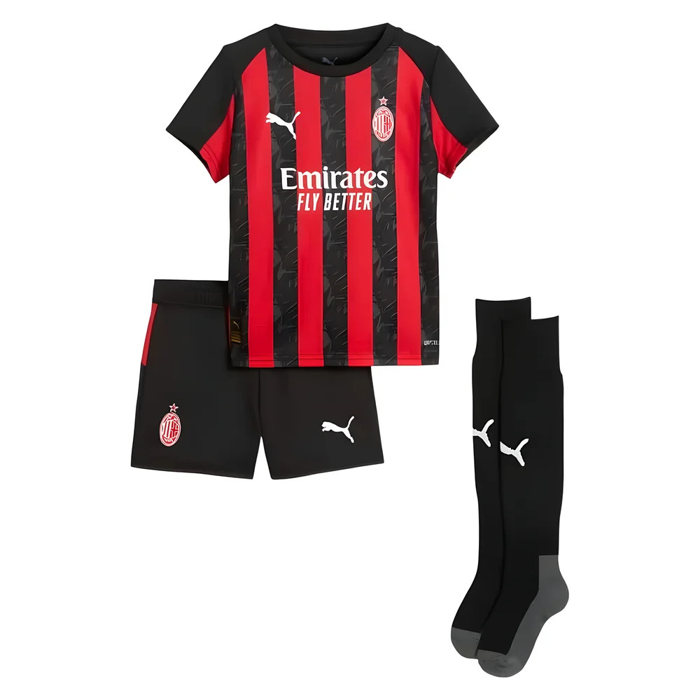 '25-'26 Ac Milan Home Mini Kit Toddler's Polyester Made By: Puma Unisex Toddler Red Size 4-5