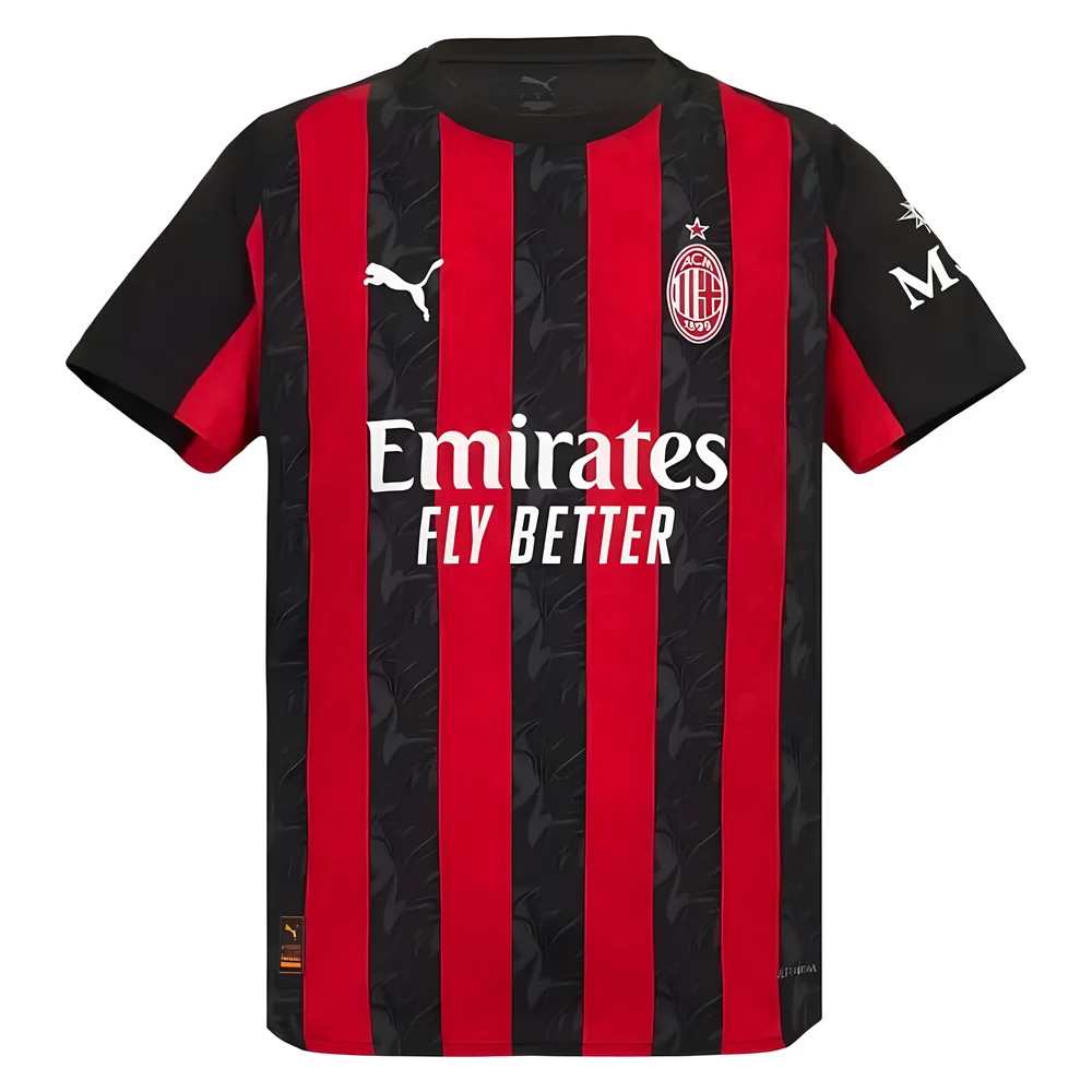 '25-'26 Ac Milan Authentic Home Shirt Polyester Made By: Puma Men's Red Xxl