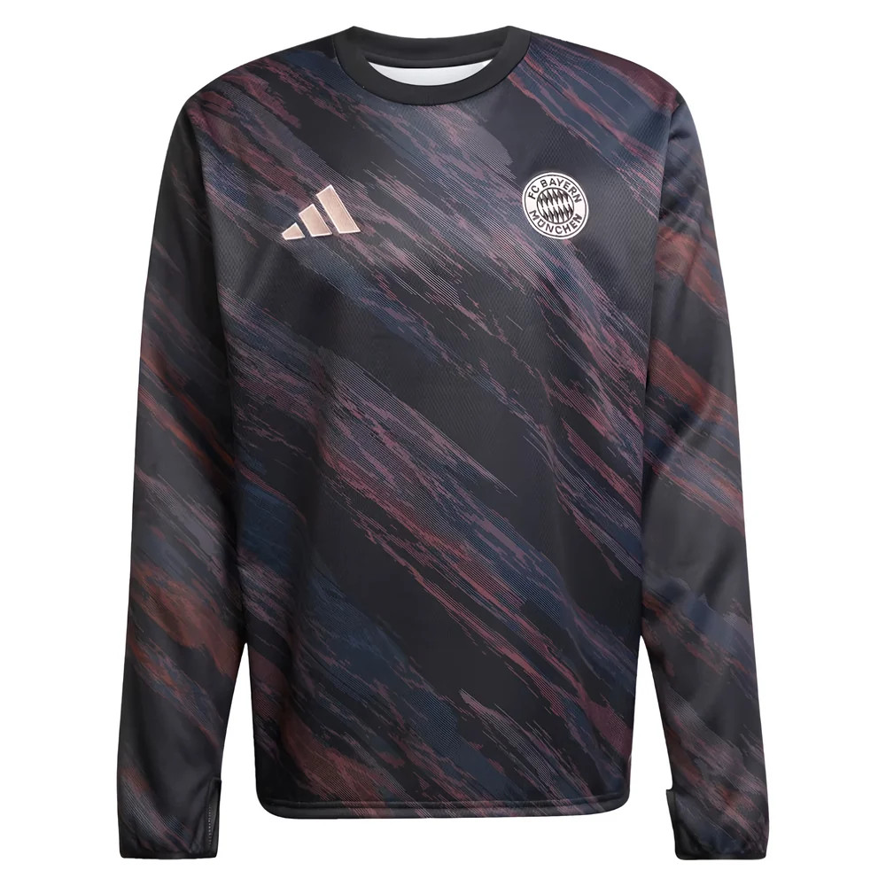 '25-'26 Bayern Munich Pre-Match Warm Top (Black) Polyester Made By: Adidas Men's Black Large