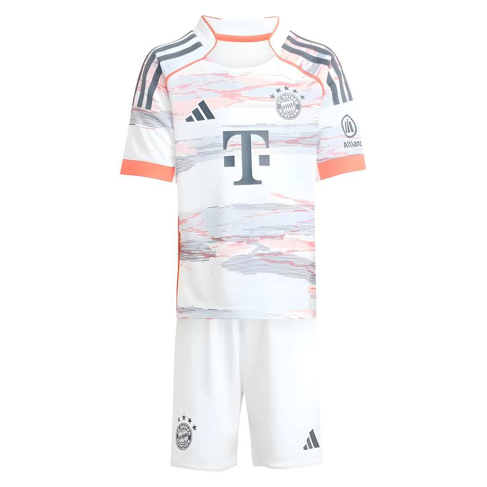 '25-'26 Bayern Munich Away Mini Kit Toddler's Polyester Made By: Adidas Unisex Toddler White 2-3 Toddler