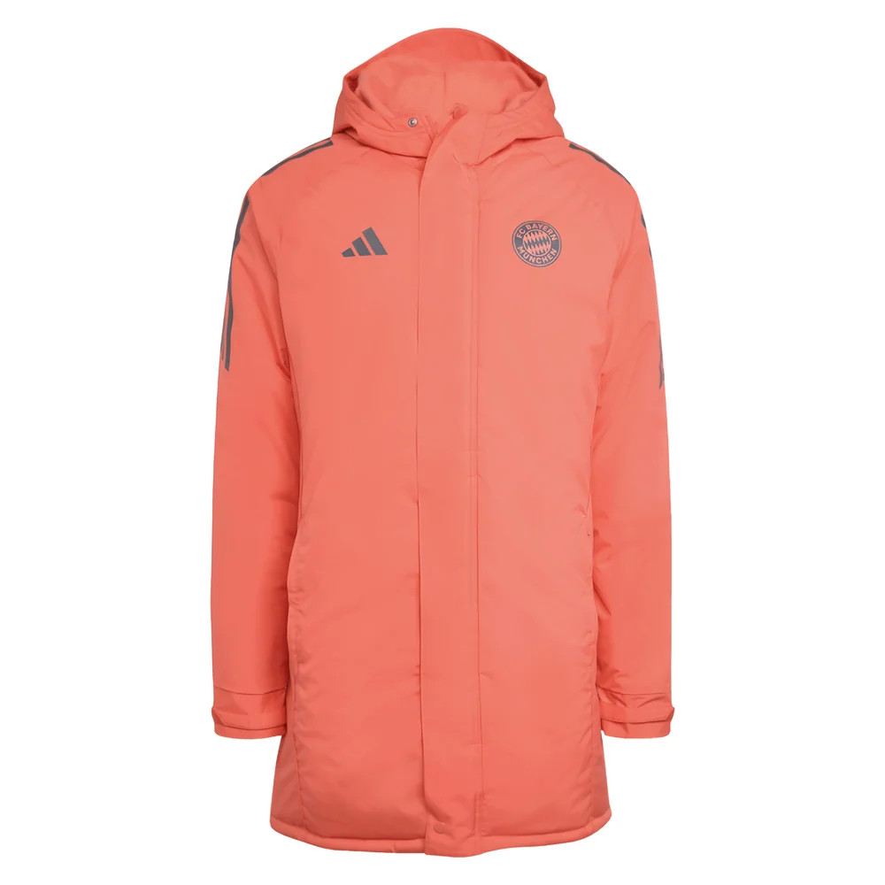 '25-'26 Bayern Munich Parka (Easy Coral) Polyester Made By: Adidas Men's Red Extra Large