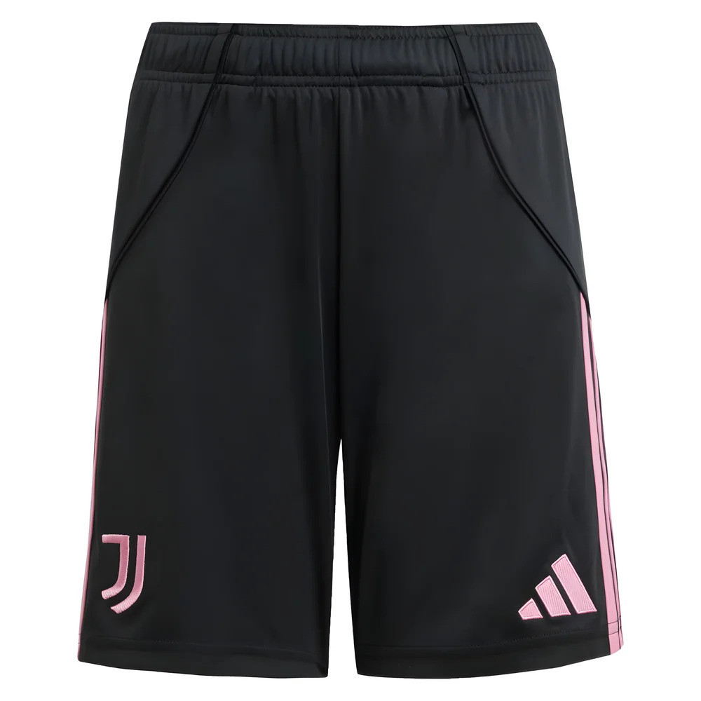 '25-'26 Juventus Home Shorts (Black) - Kids 22 Waist Polyester Made By: Adidas Unisex Kids Black 28 Waist