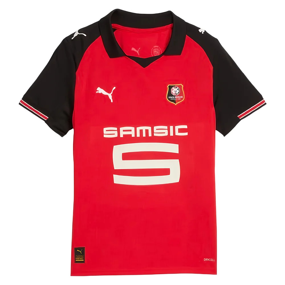 '25-'26 Stade Rennais Home Shirt (Kids) Polyester Rennes Made By: Puma Unisex Kids Red Size 9-10