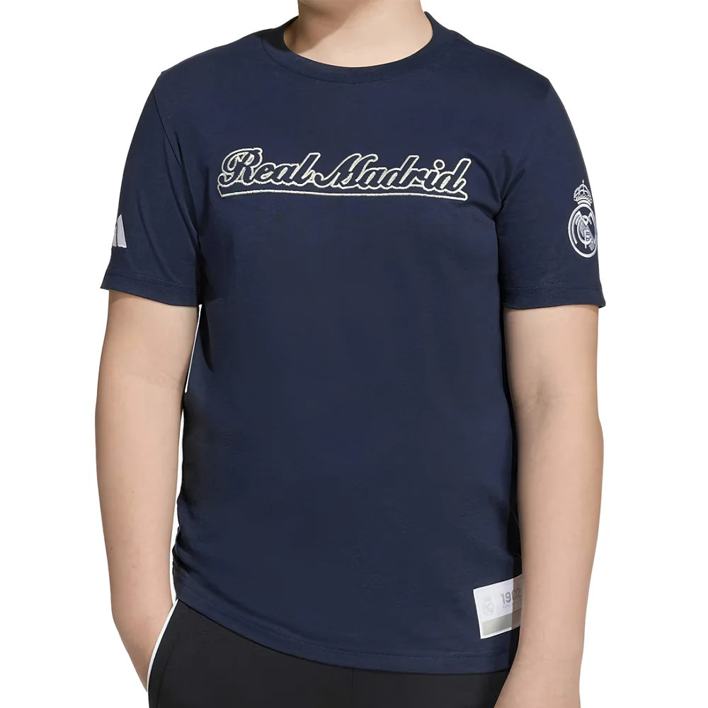 '25-'26 Real Madrid Us Tee (Legend Ink) - Kids 7-8 Polyester Made By: Adidas Unisex Kids Navy Size 13-14
